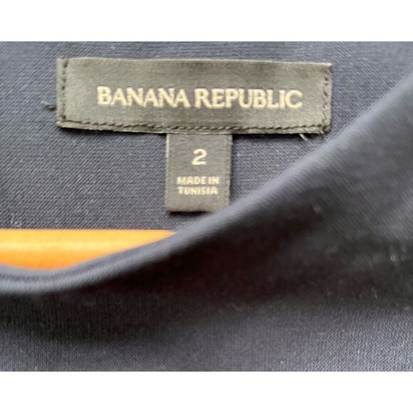 Banana Republic Navy Blue Bell Sleeve Shift Mini Dress with Pearl Accents - Picture 8 of 14